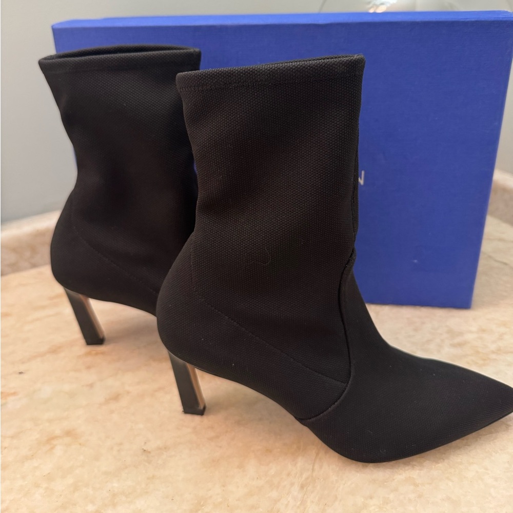 Stuart Weitzman Black Heeled Sock Boots